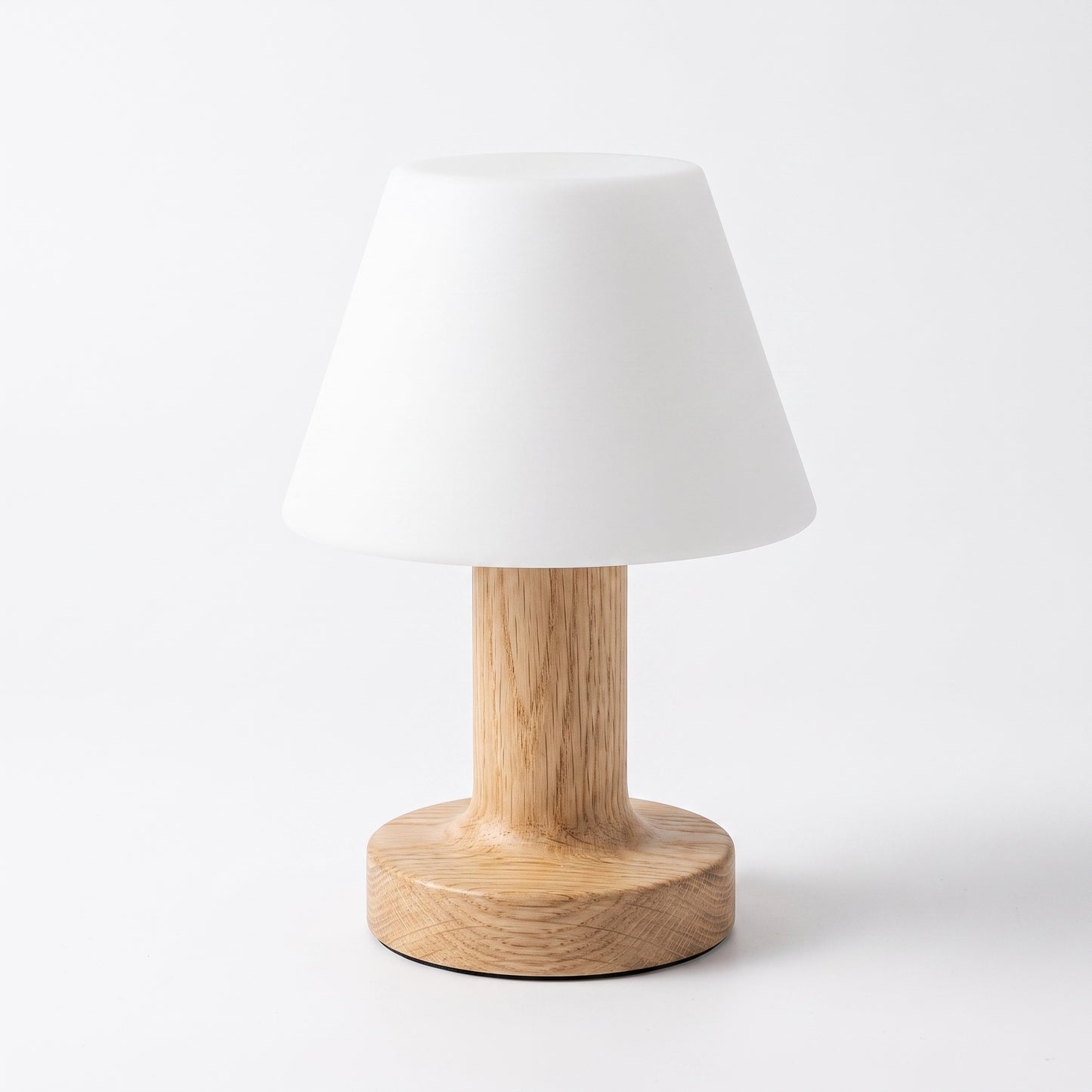 Bedside Table Lamp | Wood-Grain LED Touch Lamp, Rechargeable & Dimmable