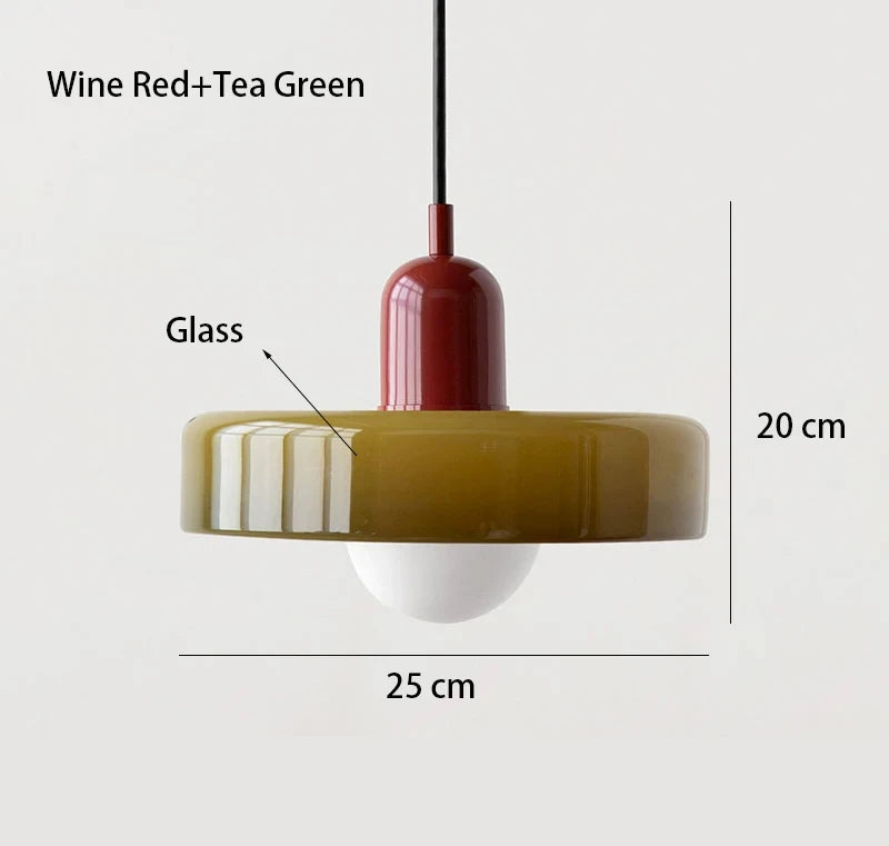 Bauhaus Stained Glass Pendant Light | Mid Century Modern Hanging Lamp | Retro Designer Vintage Interior Lighting For Dining Room, Home & Restaurant
