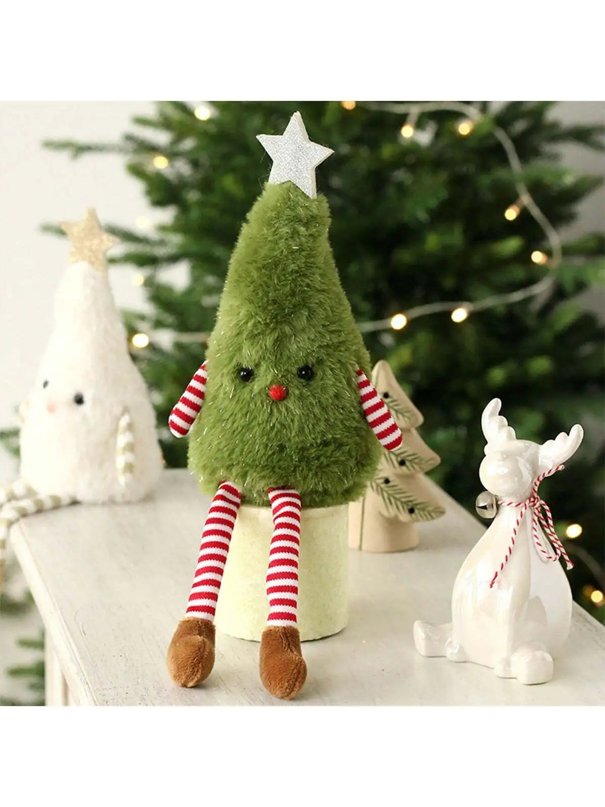 Stuffed Christmas Tree Plush | Cute Doll For The Shelf | Xmas Home Decor for Living & Bedroom
