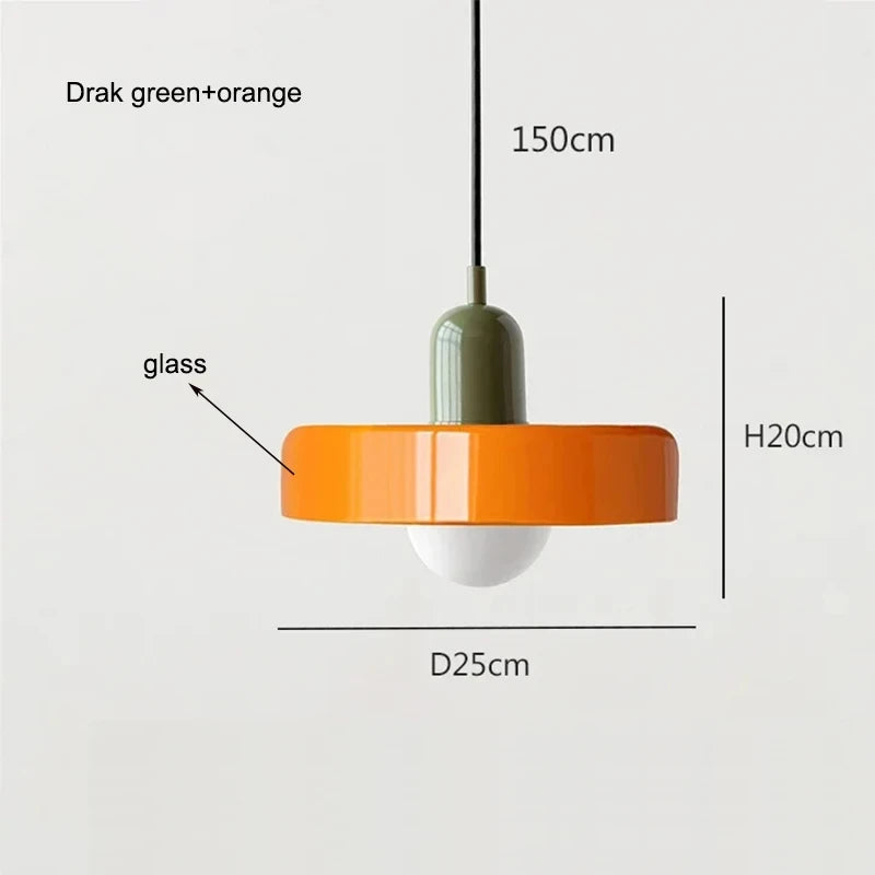 Bauhaus Stained Glass Pendant Light | Mid Century Modern Hanging Lamp | Retro Designer Vintage Interior Lighting For Dining Room, Home & Restaurant