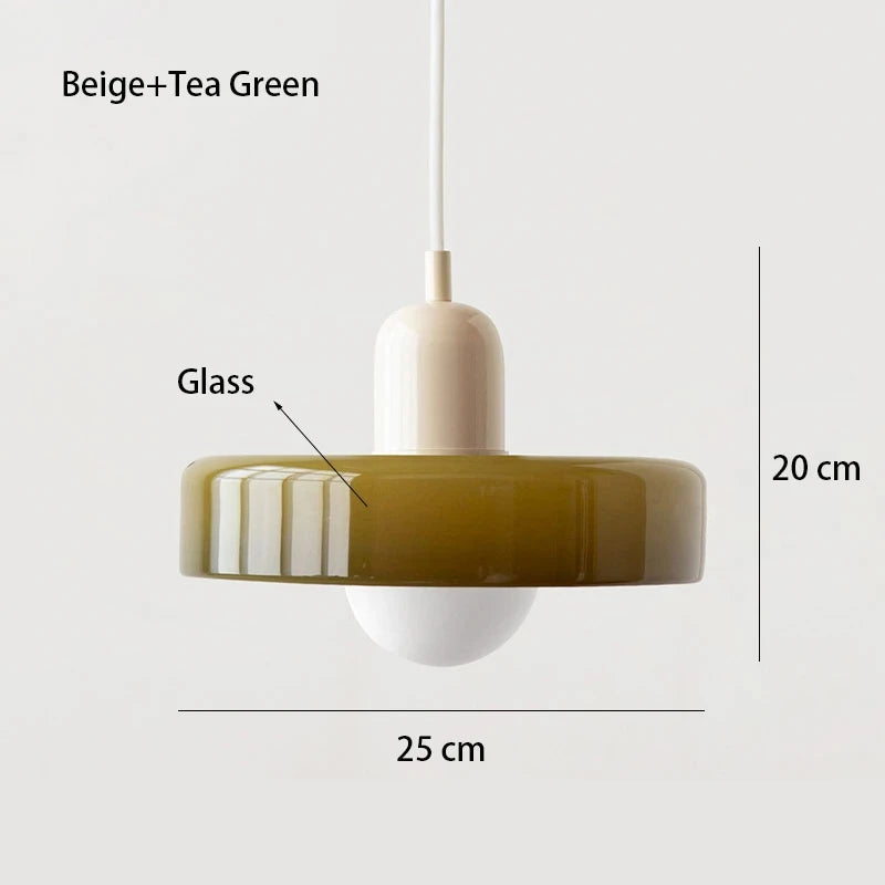 Bauhaus Stained Glass Pendant Light | Mid Century Modern Hanging Lamp | Retro Designer Vintage Interior Lighting For Dining Room, Home & Restaurant