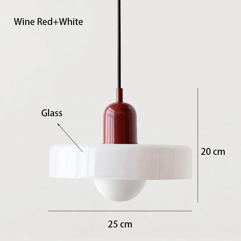 Bauhaus Stained Glass Pendant Light | Mid Century Modern Hanging Lamp | Retro Designer Vintage Interior Lighting For Dining Room, Home & Restaurant