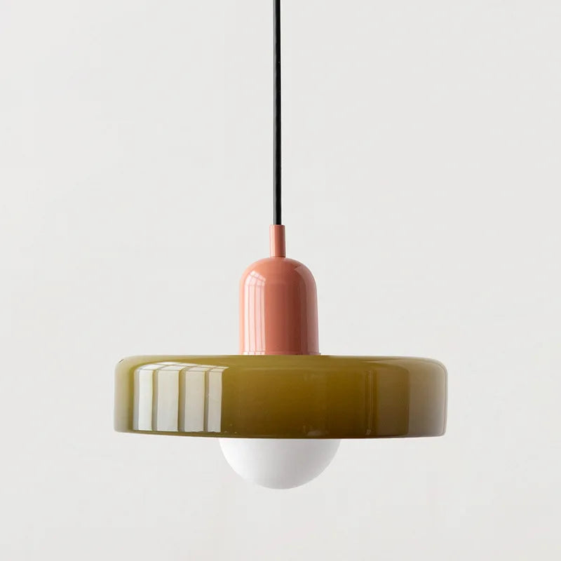 Bauhaus Stained Glass Pendant Light | Mid Century Modern Hanging Lamp | Retro Designer Vintage Interior Lighting For Dining Room, Home & Restaurant