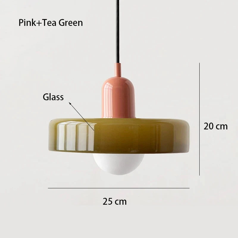 Bauhaus Stained Glass Pendant Light | Mid Century Modern Hanging Lamp | Retro Designer Vintage Interior Lighting For Dining Room, Home & Restaurant