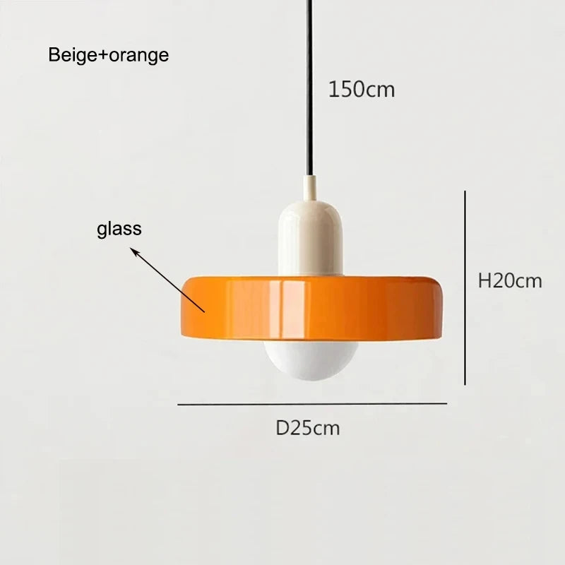 Bauhaus Stained Glass Pendant Light | Mid Century Modern Hanging Lamp | Retro Designer Vintage Interior Lighting For Dining Room, Home & Restaurant