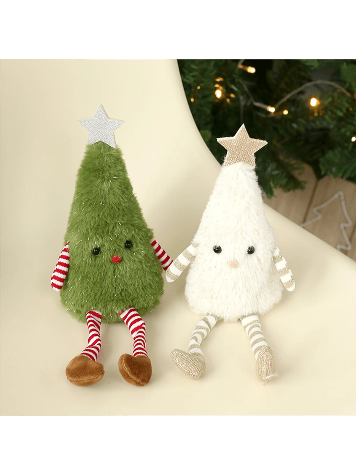 Stuffed Christmas Tree Plush | Cute Doll For The Shelf | Xmas Home Decor for Living & Bedroom