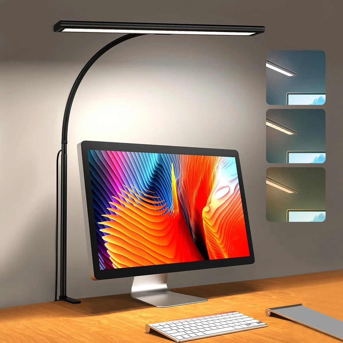 LED Desk Lamp for Home Office | Dimmable Gooseneck Reading Light with Adjustable Flexible Arm | Eye-Caring Task Lamp for Desk, Study & Bedside