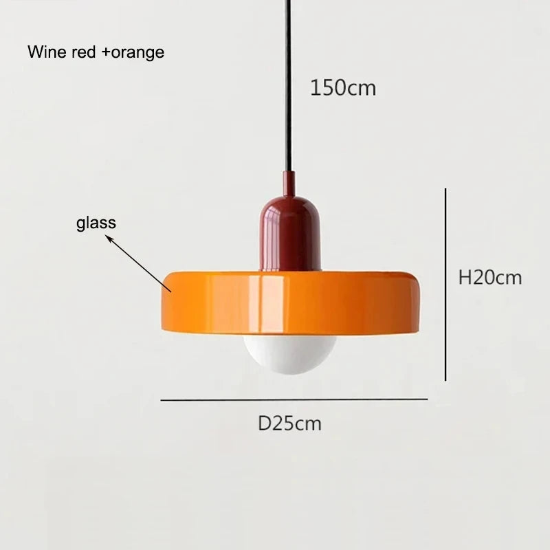 Bauhaus Stained Glass Pendant Light | Mid Century Modern Hanging Lamp | Retro Designer Vintage Interior Lighting For Dining Room, Home & Restaurant