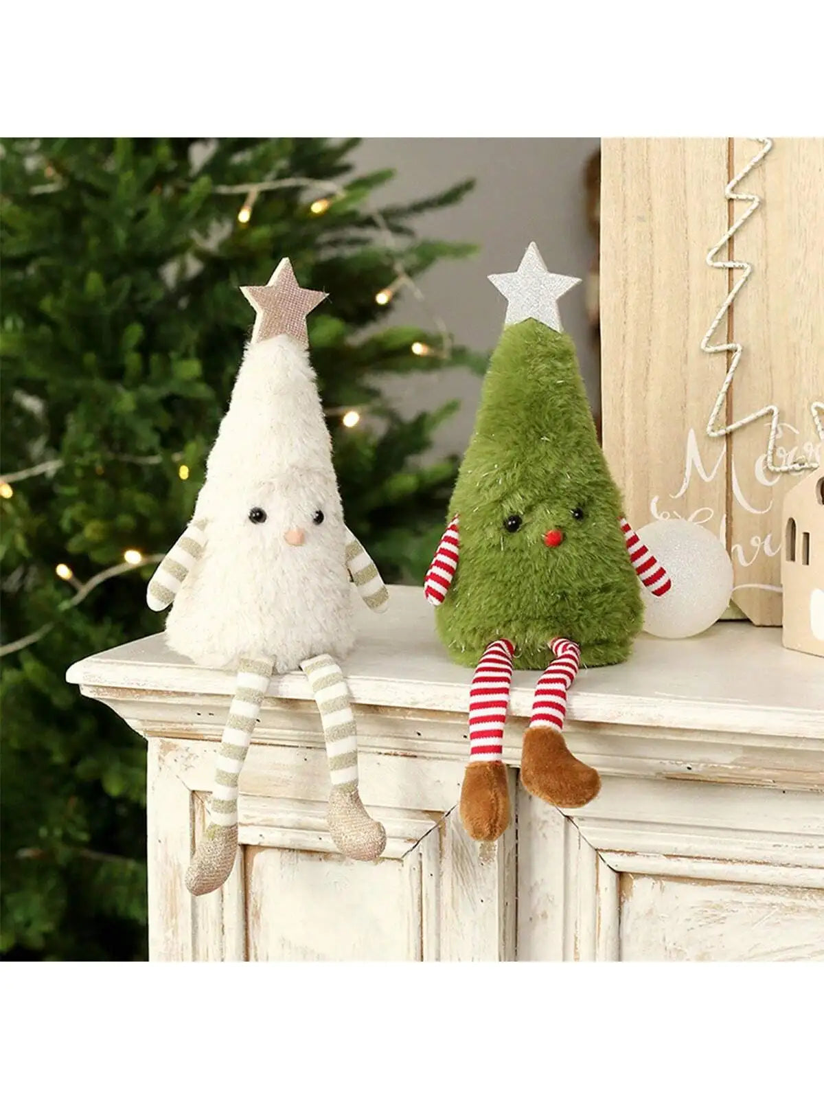 Stuffed Christmas Tree Plush | Cute Doll For The Shelf | Xmas Home Decor for Living & Bedroom