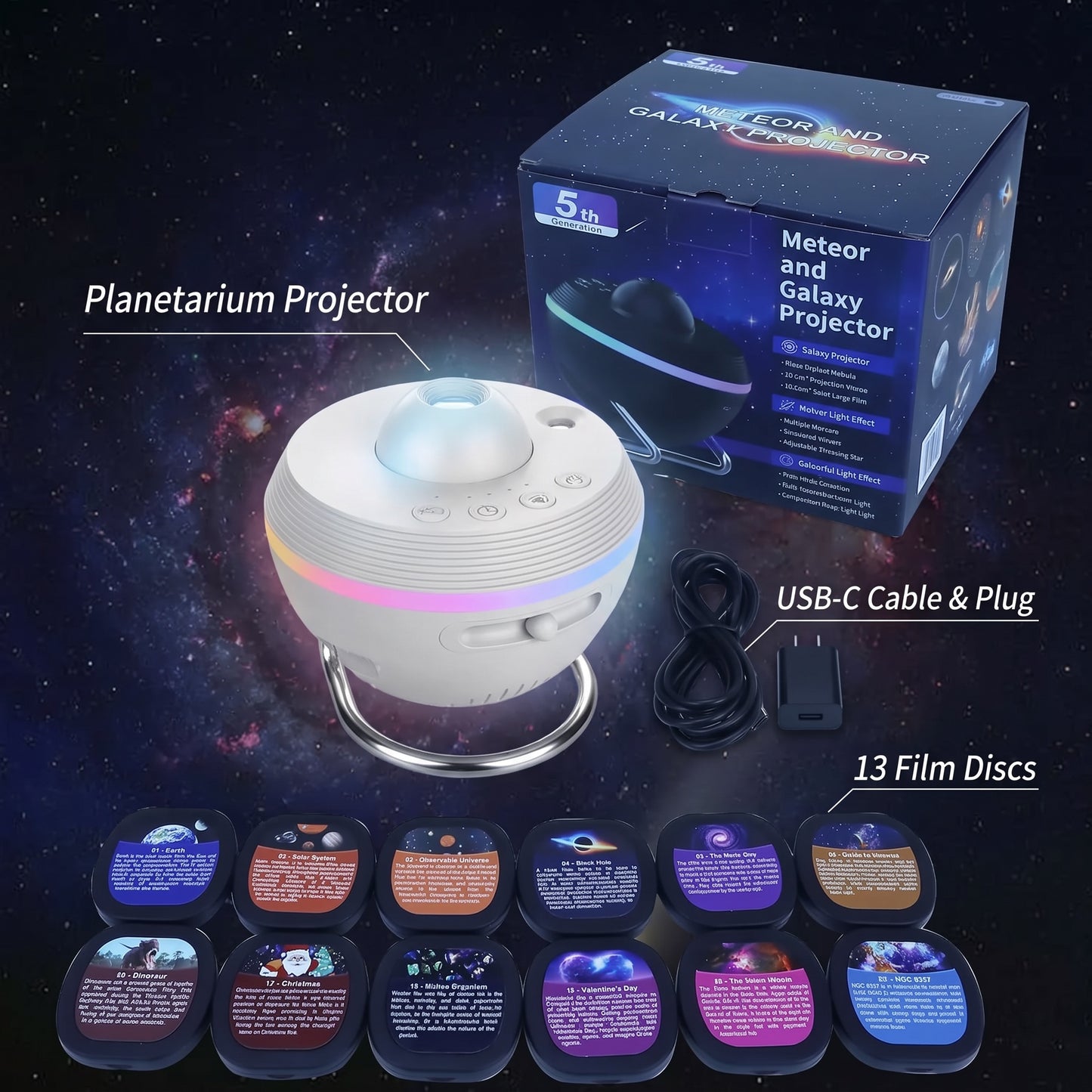Galaxy Star Projector | Nebula & Starry Sky Night Light for Ceiling