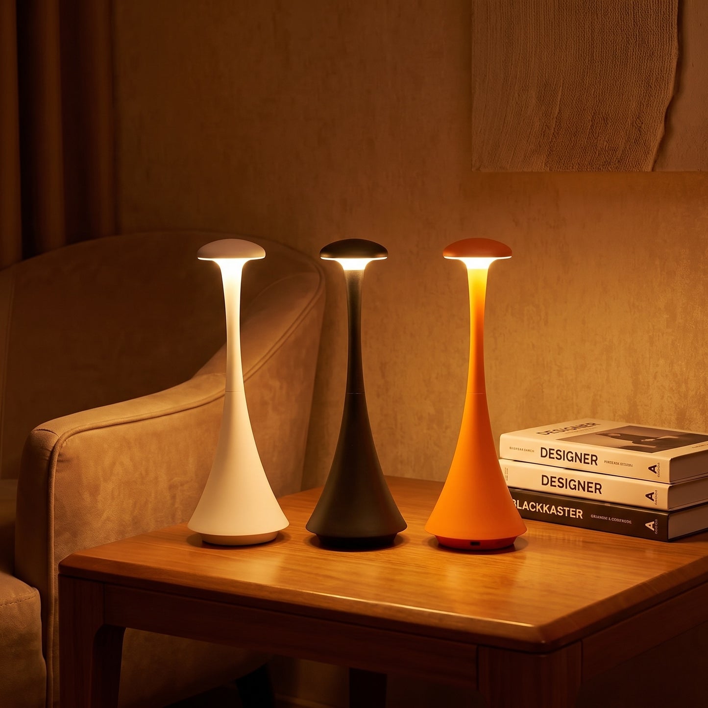 Mushroom Lamp | USB-C Rechargeable Cordless Touch Table Lamp