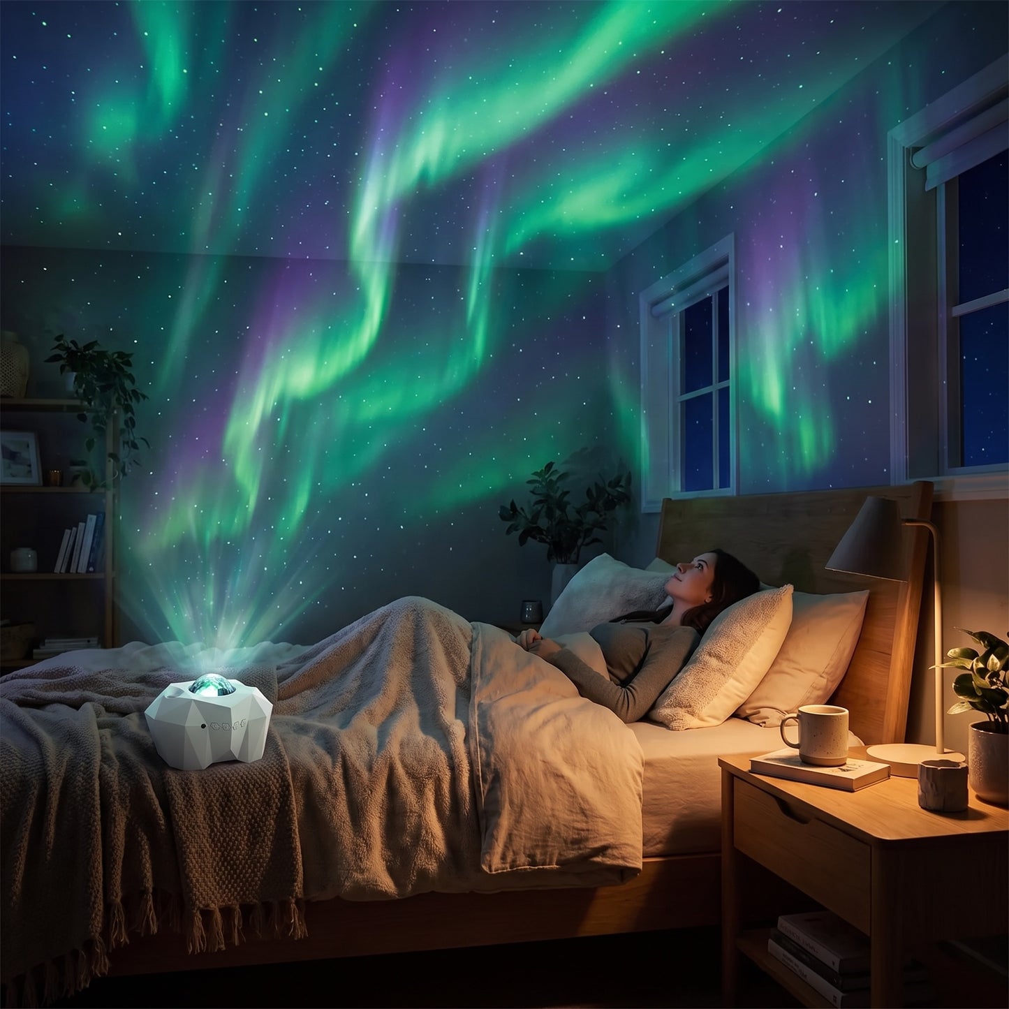 Aurora Projector | Northern Lights & Galaxy Star Night Light with Bluetooth Speaker