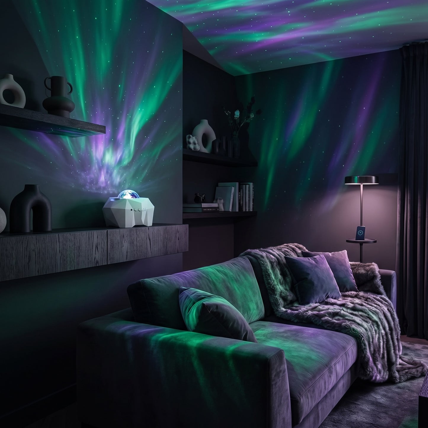 Aurora Projector | Northern Lights & Galaxy Star Night Light with Bluetooth Speaker
