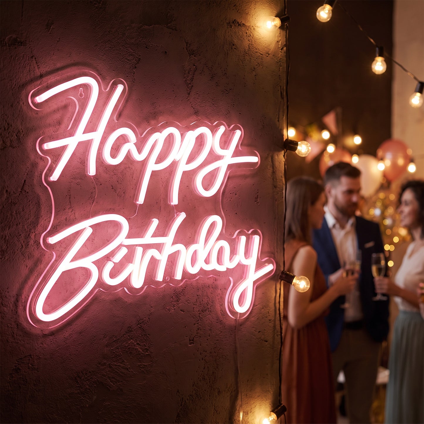 Happy Birthday Neon Sign | LED Wall Light for Parties & Photos