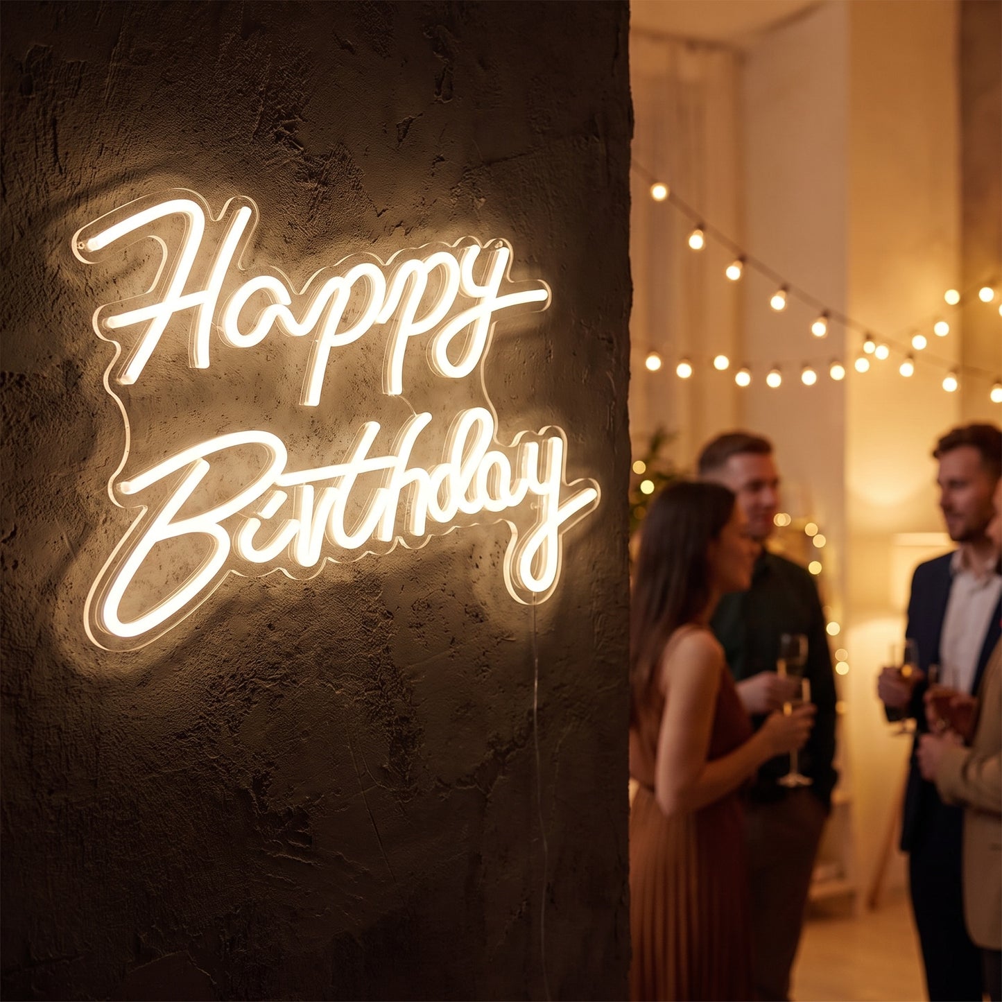 Happy Birthday Neon Sign | LED Wall Light for Parties & Photos