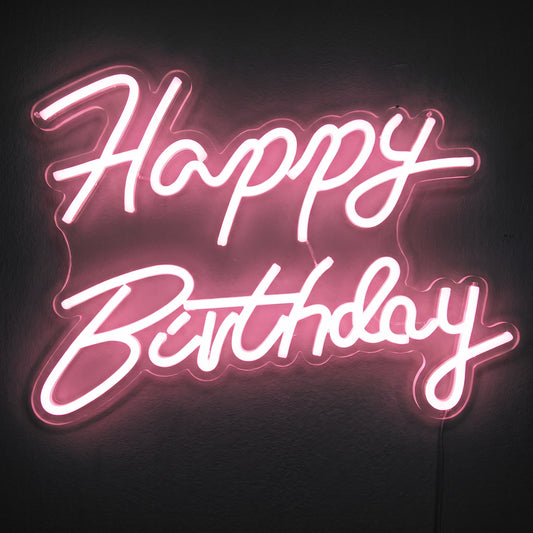 Happy Birthday Neon Sign | LED Wall Light for Parties & Photos