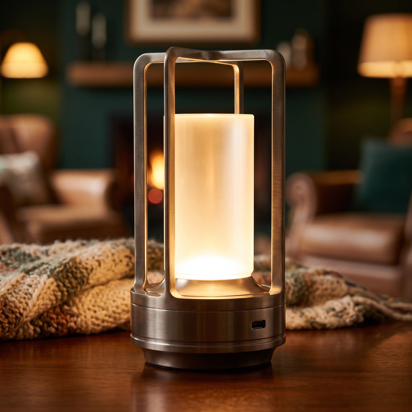 Cordless Table Lamp | Crystal Lantern LED Touch Lamp, Rechargeable & Dimmable