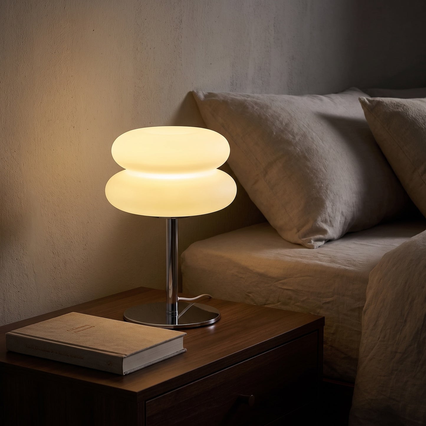 Bedside Table Lamp | Modern Frosted LED Lamp, Dimmable