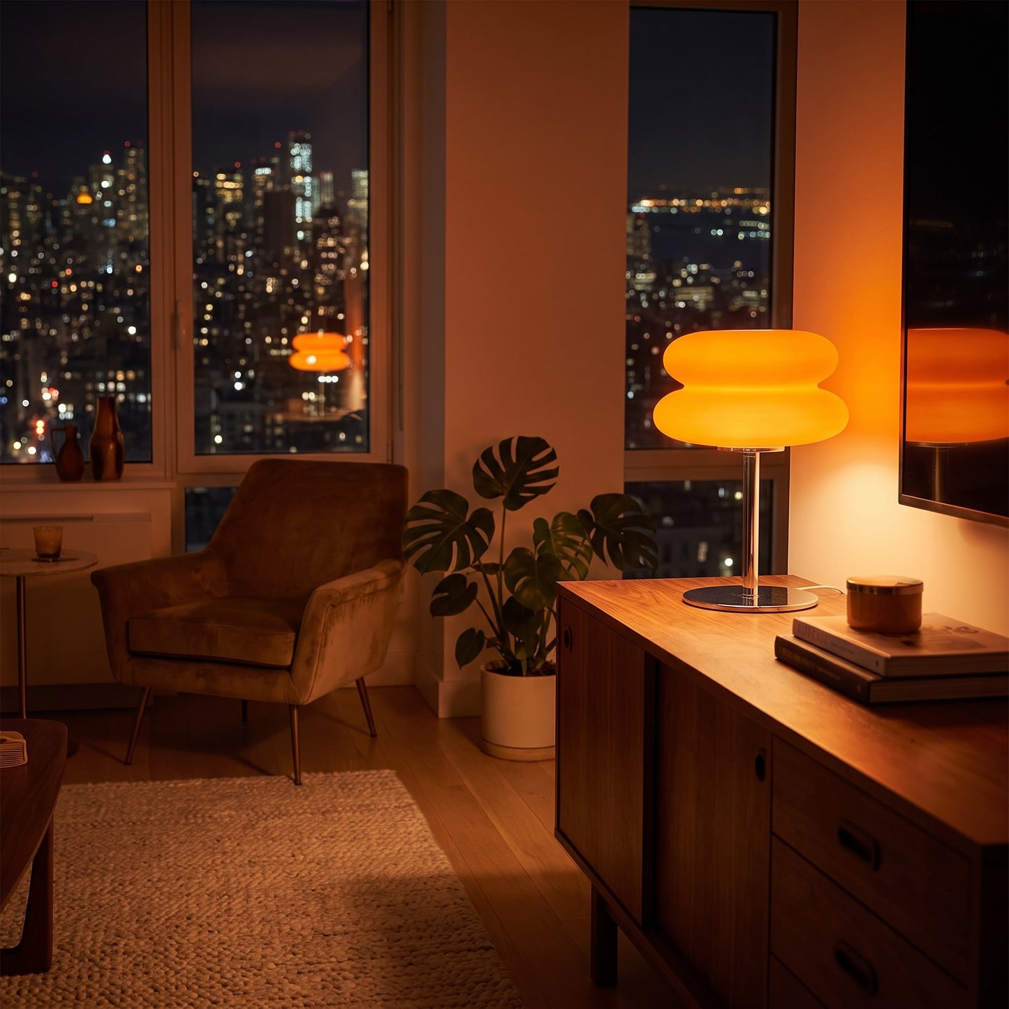 Bedside Table Lamp | Modern Frosted LED Lamp, Dimmable