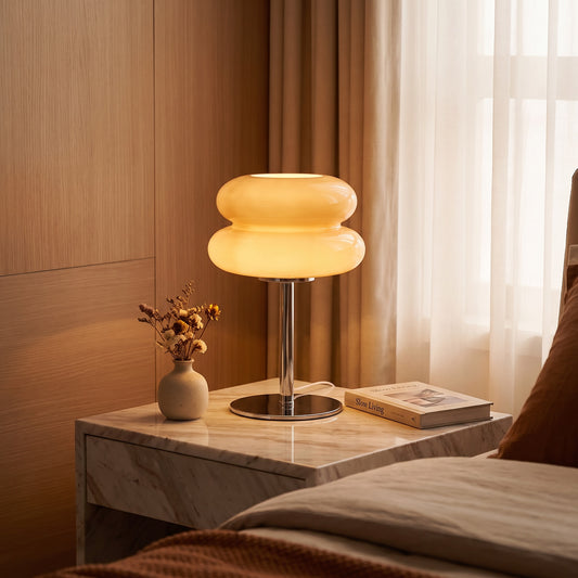 Bedside Table Lamp | Modern Frosted LED Lamp, Dimmable