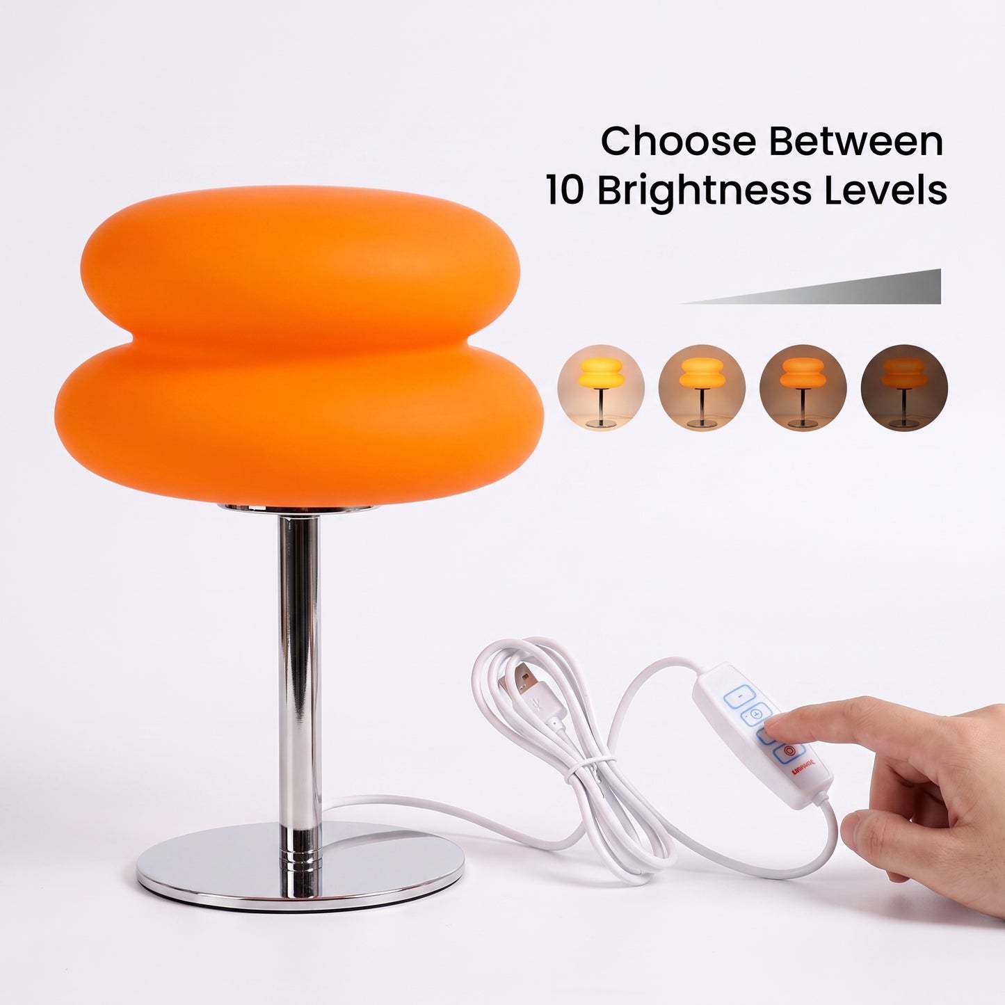 Bedside Table Lamp | Modern Frosted LED Lamp, Dimmable
