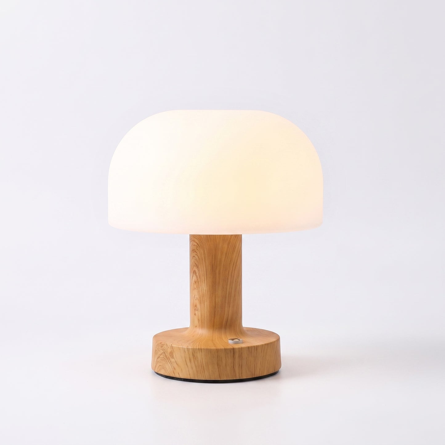 Bedside Table Lamp | Wood-Grain LED Touch Lamp, Rechargeable & Dimmable