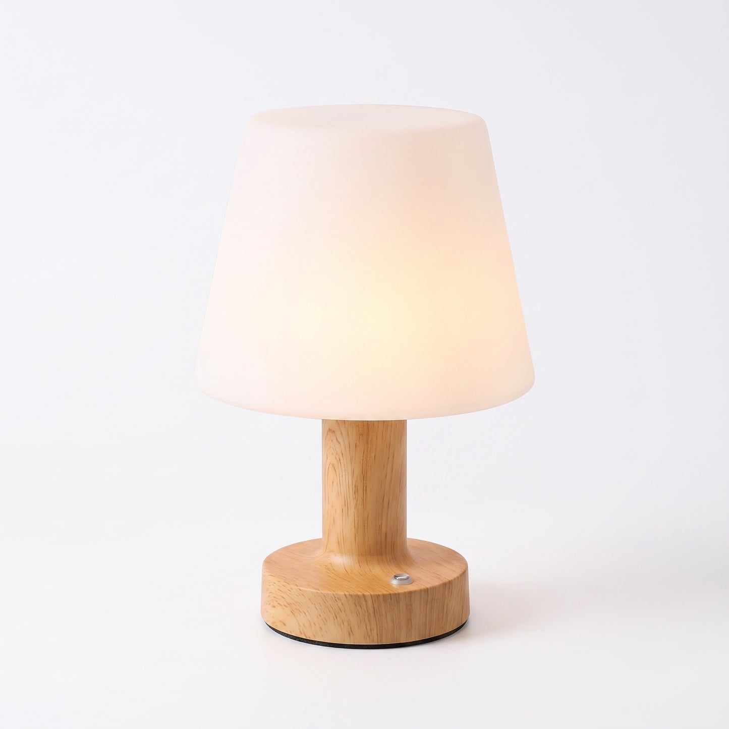 Bedside Table Lamp | Wood-Grain LED Touch Lamp, Rechargeable & Dimmable