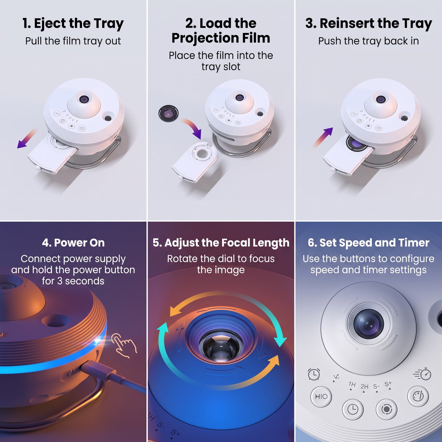 Galaxy Star Projector | Nebula & Starry Sky Night Light for Ceiling