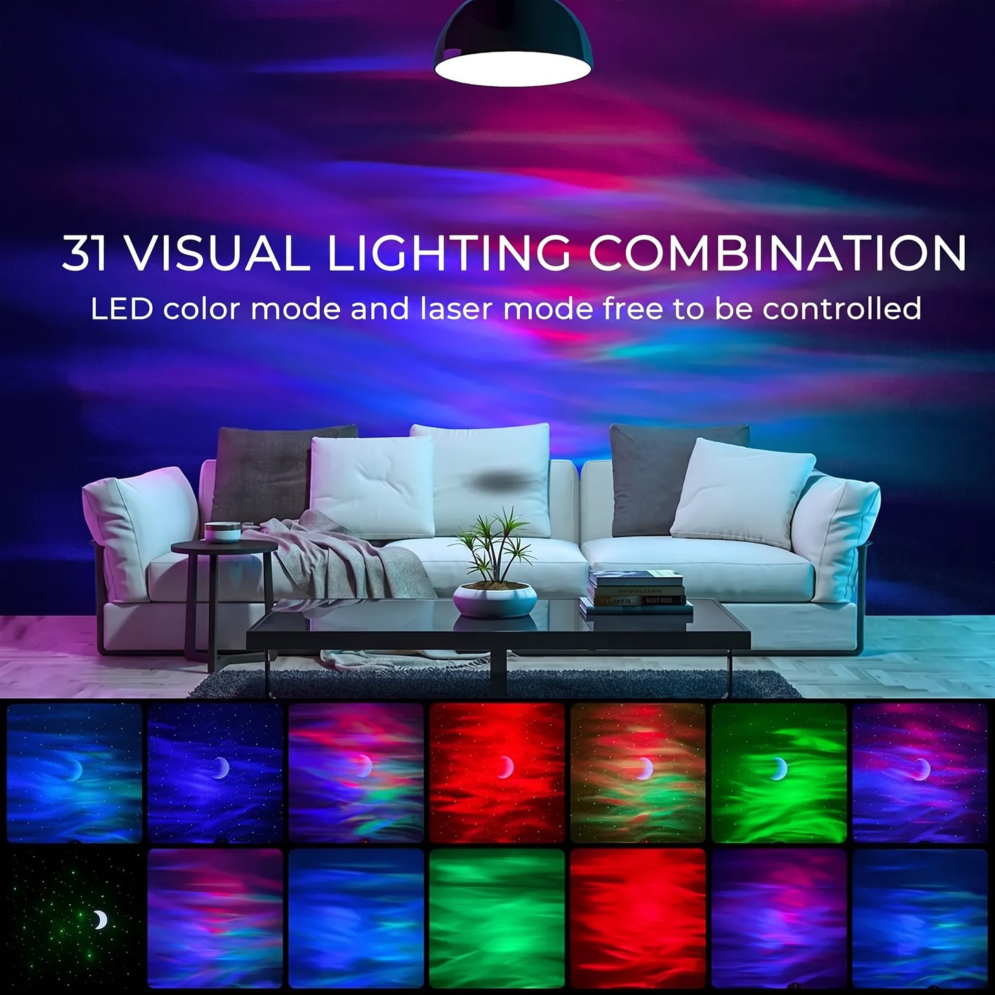 Aurora Projector | Northern Lights & Galaxy Star Night Light with Bluetooth Speaker