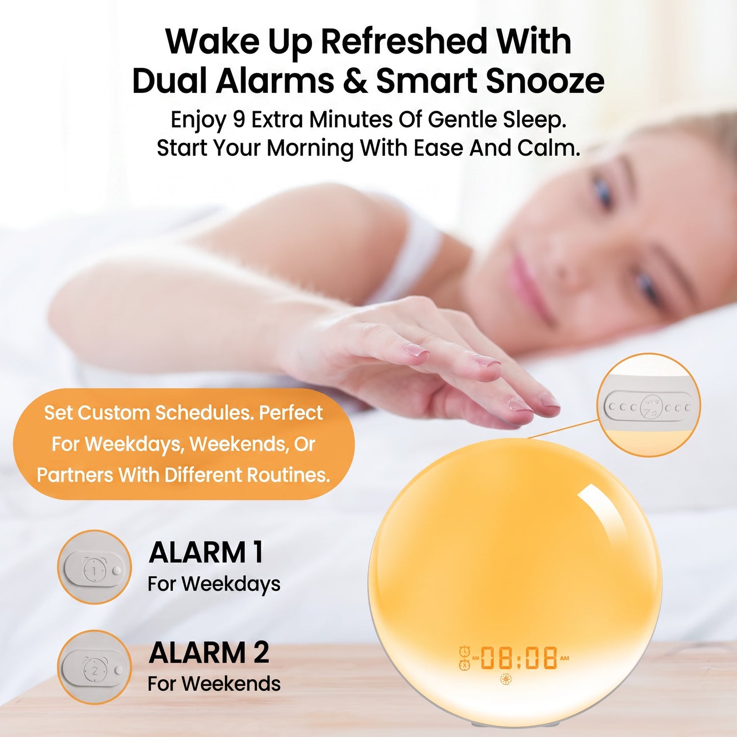 Sunrise Alarm Clock | Wake-Up Light with FM Radio & Night Light