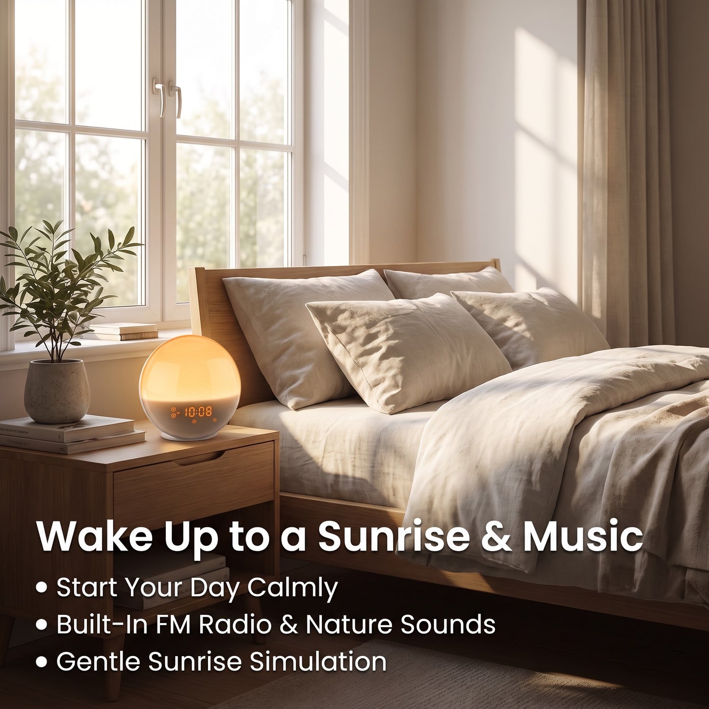 Sunrise Alarm Clock | Wake-Up Light with FM Radio & Night Light