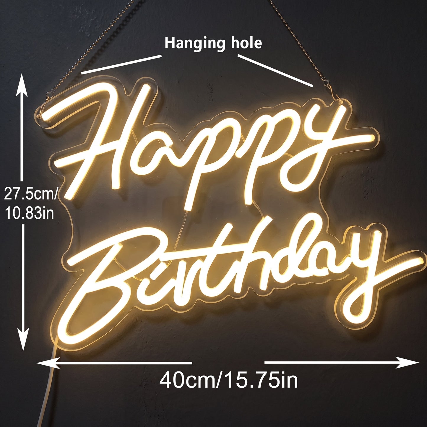 Happy Birthday Neon Sign | LED Wall Light for Parties & Photos