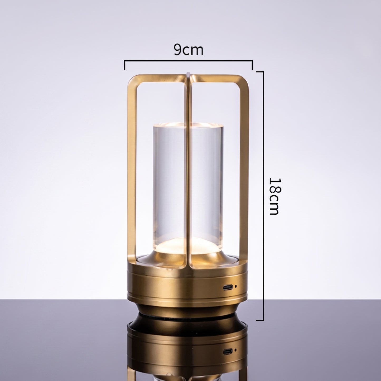 Cordless Table Lamp | Crystal Lantern LED Touch Lamp, Rechargeable & Dimmable