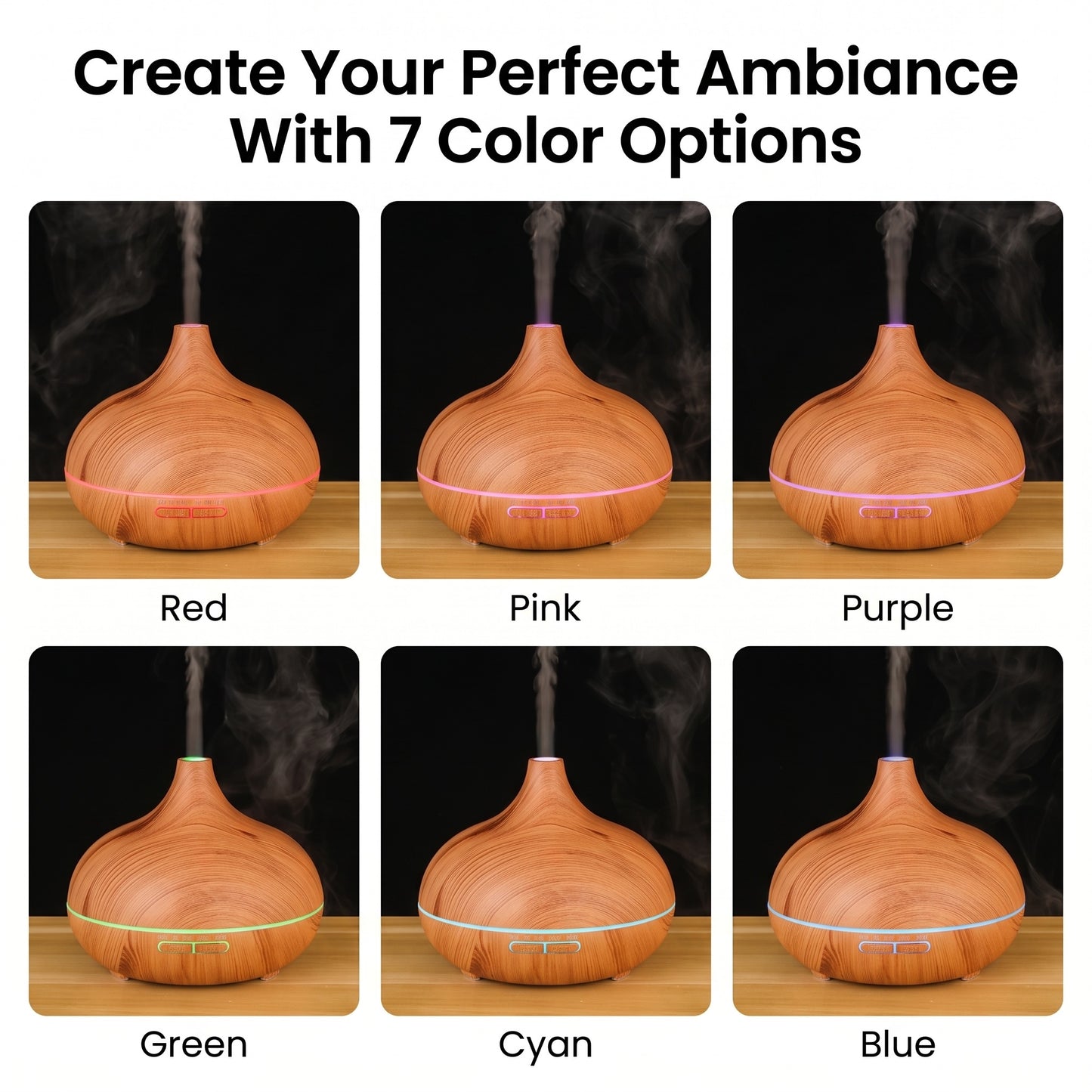 Essential Oil Diffuser | 500ml Aromatherapy Humidifier with Remote