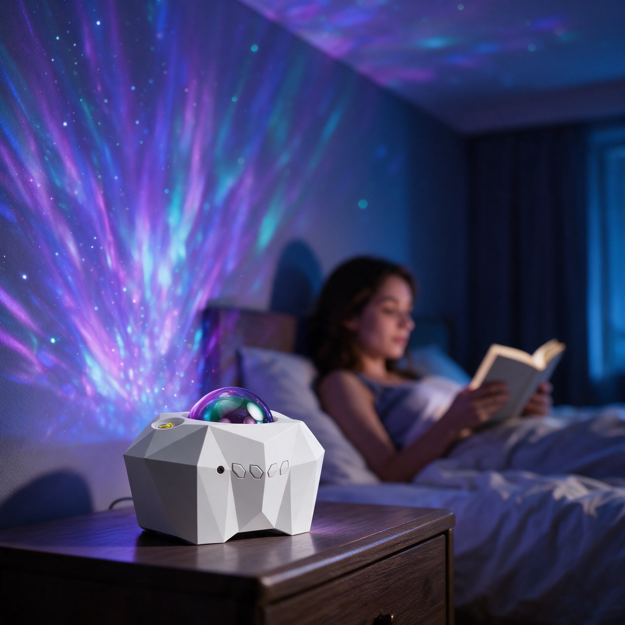 Aurora Projector | Northern Lights & Galaxy Star Night Light with Bluetooth Speaker & Remote, LED Sky Projector for Bedroom & Ceiling