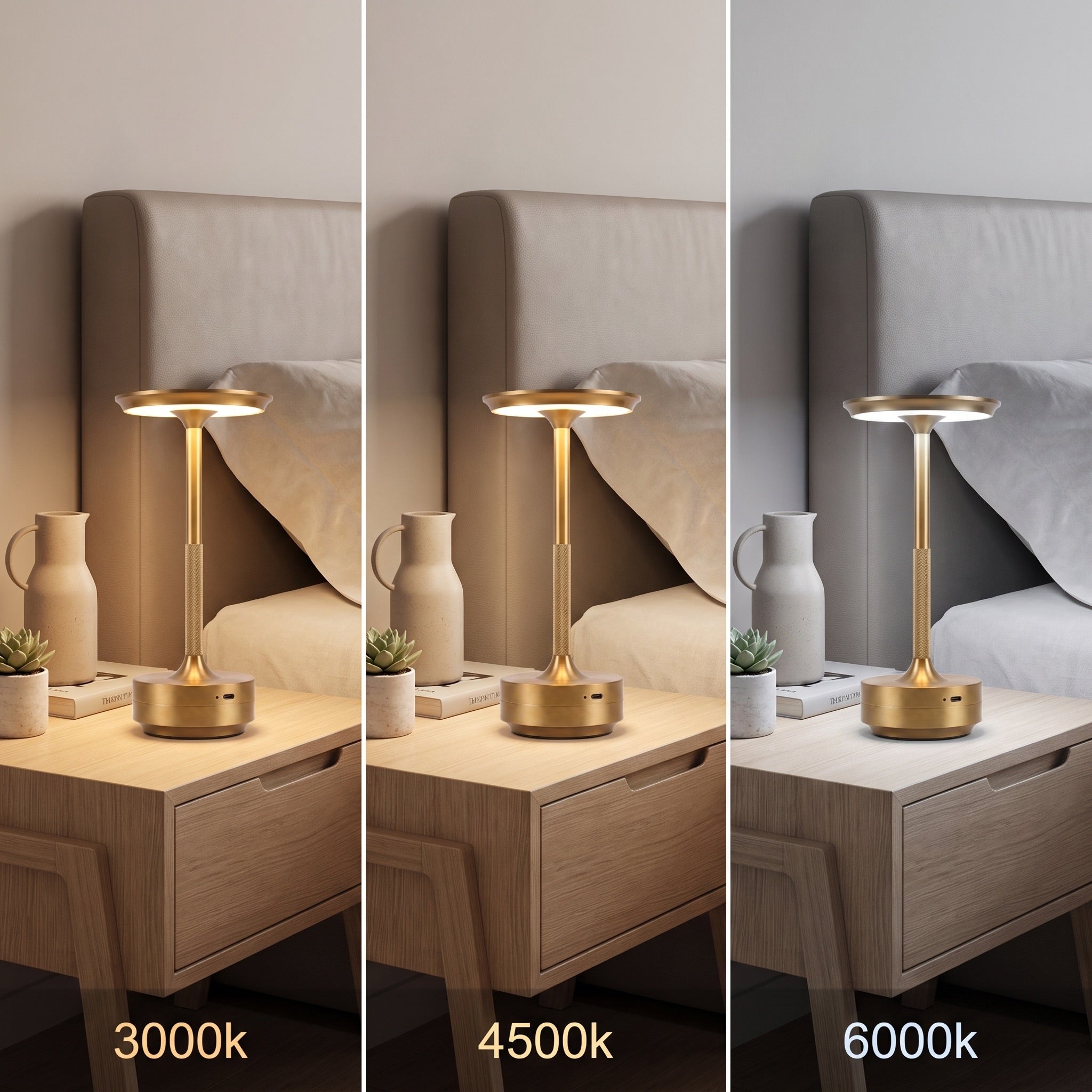 Cordless Table Lamp | Retro Rechargeable Dimmable LED Touch Lamp, Vintage Bedside & Desk Lamp for Bedroom, Dining & Bar