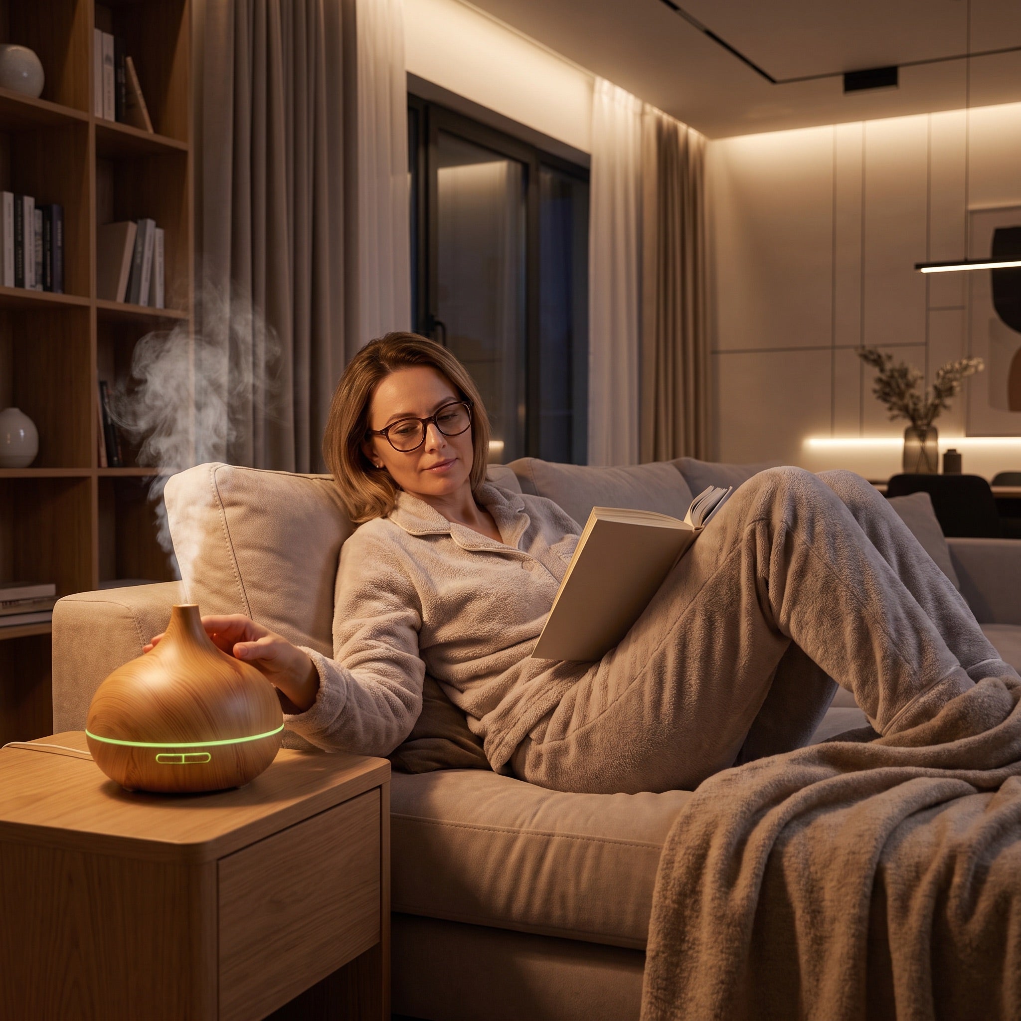 Essential Oil Diffuser | 500ml Aromatherapy Diffuser & Humidifier with Remote, 7-Color LED Aroma Diffuser Night Light for Home & Bedroom