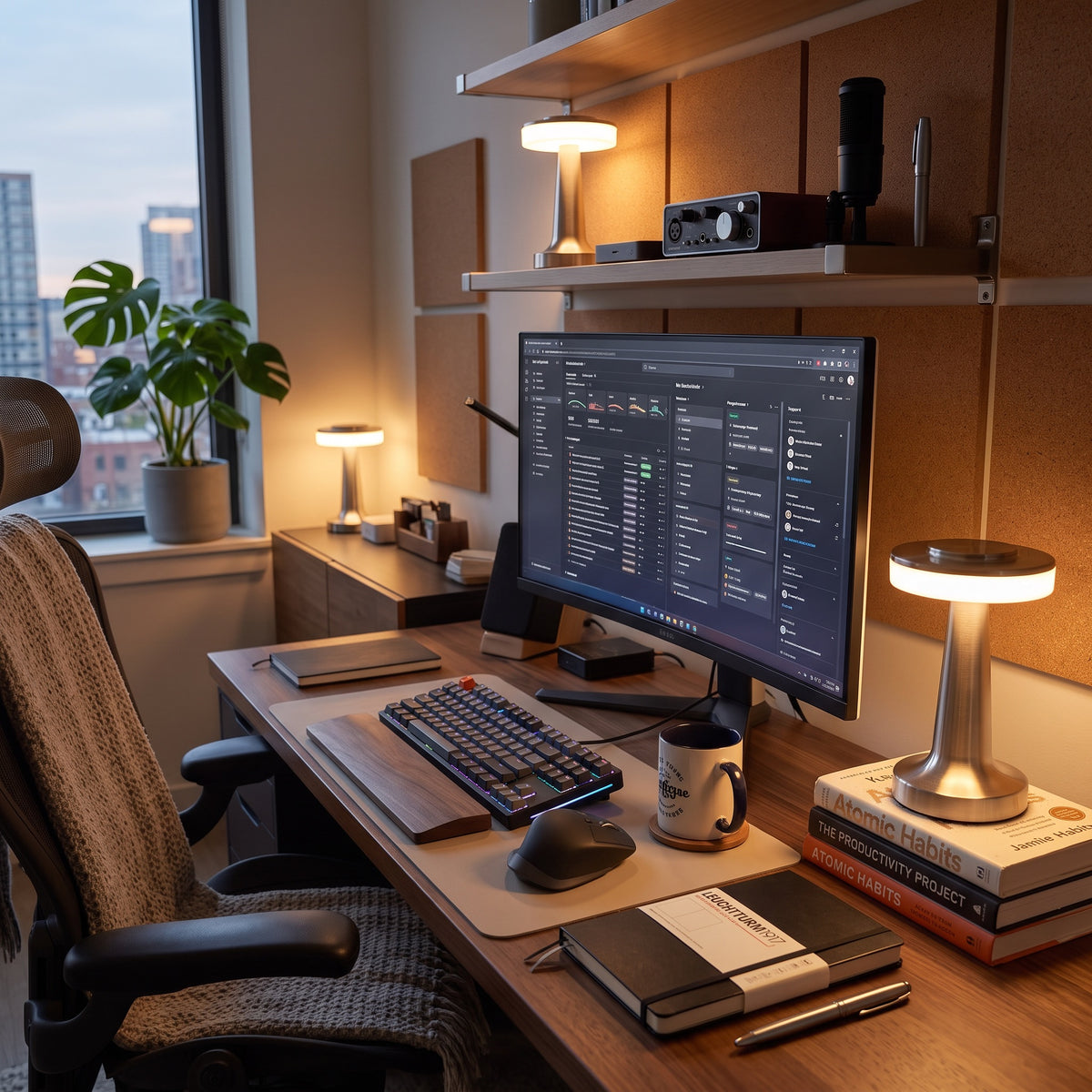 Cordless LED Desk Lamp | Rechargeable Dimmable Table Lamp for Home Office, Bedside & Reading | USB-C Touch Control